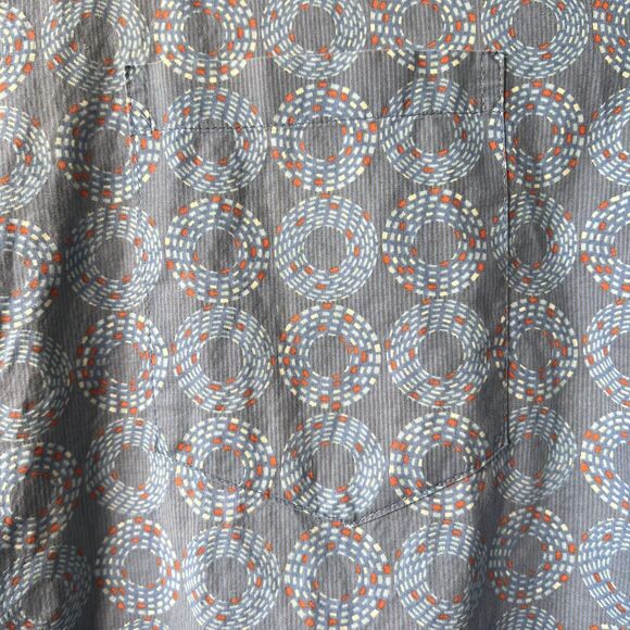 Tori Richard Shirt Mens XL Blue Cotton Button Up Short Sleeve Geometric Hawaiian - Picture 6 of 14